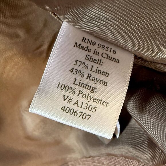 COLDWATER CREEK Linen Blend Blazer 12 Petite Womens Plum Floral Jacket Boho Arts - Picture 8 of 8